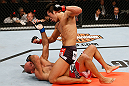 SAITAMA, JAPAN - MARCH 03:  (R-L) Dong Hyun Kim punches Siyar Bahadurzada in their welterweight fight during the UFC on FUEL TV event at Saitama Super Arena on March 3, 2013 in Saitama, Japan.  (Photo by Josh Hedges/Zuffa LLC/Zuffa LLC via Getty Images)