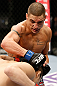 SAITAMA, JAPAN - MARCH 03:  (R-L) Diego Sanchez punches Takanori Gomi in their lightweight fight during the UFC on FUEL TV event at Saitama Super Arena on March 3, 2013 in Saitama, Japan.  (Photo by Josh Hedges/Zuffa LLC/Zuffa LLC via Getty Images)