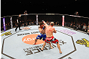 SAITAMA, JAPAN - MARCH 03:  (R-L) Wanderlei Silva punches Brian Stann in their light heavyweight fight during the UFC on FUEL TV event at Saitama Super Arena on March 3, 2013 in Saitama, Japan.  (Photo by Josh Hedges/Zuffa LLC/Zuffa LLC via Getty Images)