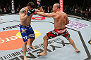 SAITAMA, JAPAN - MARCH 03:  (R-L) Wanderlei Silva punches Brian Stann in their light heavyweight fight during the UFC on FUEL TV event at Saitama Super Arena on March 3, 2013 in Saitama, Japan.  (Photo by Josh Hedges/Zuffa LLC/Zuffa LLC via Getty Images)