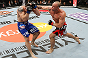 SAITAMA, JAPAN - MARCH 03:  (R-L) Wanderlei Silva punches Brian Stann in their light heavyweight fight during the UFC on FUEL TV event at Saitama Super Arena on March 3, 2013 in Saitama, Japan.  (Photo by Josh Hedges/Zuffa LLC/Zuffa LLC via Getty Images)