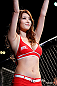SAITAMA, JAPAN - MARCH 03:  UFC Octagon Girl Su-Jung Lee introduces a round during the UFC on FUEL TV event at Saitama Super Arena on March 3, 2013 in Saitama, Japan.  (Photo by Josh Hedges/Zuffa LLC/Zuffa LLC via Getty Images)