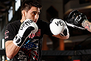 MONTREAL, QC - MARCH 13:  Carlos Condit conducts an open training session for fans and media ahead of his UFC 158 bout at Complexe Desjardins on March 13, 2013 in Montreal, Quebec, Canada.  (Photo by Josh Hedges/Zuffa LLC/Zuffa LLC via Getty Images)