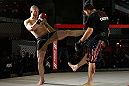 MONTREAL, QC - MARCH 13:  Nate Marquardt (L) conducts an open training session for fans and media ahead of his UFC 158 bout at Complexe Desjardins on March 13, 2013 in Montreal, Quebec, Canada.  (Photo by Josh Hedges/Zuffa LLC/Zuffa LLC via Getty Images)