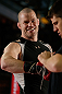 MONTREAL, QC - MARCH 13:  Nate Marquardt conducts an open training session for fans and media ahead of his UFC 158 bout at Complexe Desjardins on March 13, 2013 in Montreal, Quebec, Canada.  (Photo by Josh Hedges/Zuffa LLC/Zuffa LLC via Getty Images)