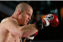 MONTREAL, QC - MARCH 13:  Nate Marquardt conducts an open training session for fans and media ahead of his UFC 158 bout at Complexe Desjardins on March 13, 2013 in Montreal, Quebec, Canada.  (Photo by Josh Hedges/Zuffa LLC/Zuffa LLC via Getty Images)