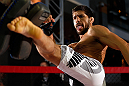 MONTREAL, QC - MARCH 13:  Patrick Cote conducts an open training session for fans and media ahead of his UFC 158 bout at Complexe Desjardins on March 13, 2013 in Montreal, Quebec, Canada.  (Photo by Josh Hedges/Zuffa LLC/Zuffa LLC via Getty Images)