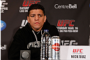 MONTREAL, QC - MARCH 14:  Nick Diaz interacts with media during the final press conference ahead of his UFC 158 bout at Bell Centre on March 14, 2013 in Montreal, Quebec, Canada.  (Photo by Josh Hedges/Zuffa LLC/Zuffa LLC via Getty Images)