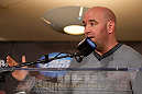 MONTREAL, QC - MARCH 14:  UFC President Dana White interacts with media during the final press conference ahead of his UFC 158 bout at Bell Centre on March 14, 2013 in Montreal, Quebec, Canada.  (Photo by Josh Hedges/Zuffa LLC/Zuffa LLC via Getty Images)