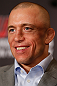MONTREAL, QC - MARCH 14:  Georges St-Pierre interacts with media during the final press conference ahead of his UFC 158 bout at Bell Centre on March 14, 2013 in Montreal, Quebec, Canada.  (Photo by Josh Hedges/Zuffa LLC/Zuffa LLC via Getty Images)