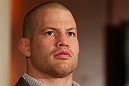 MONTREAL, QC - MARCH 14:  Nate Marquardt interacts with media during the final press conference ahead of his UFC 158 bout at Bell Centre on March 14, 2013 in Montreal, Quebec, Canada.  (Photo by Josh Hedges/Zuffa LLC/Zuffa LLC via Getty Images)