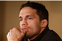 MONTREAL, QC - MARCH 14:  Jake Ellenberger interacts with media during the final press conference ahead of his UFC 158 bout at Bell Centre on March 14, 2013 in Montreal, Quebec, Canada.  (Photo by Josh Hedges/Zuffa LLC/Zuffa LLC via Getty Images)