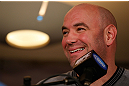 MONTREAL, QC - MARCH 14:  UFC President Dana White interacts with media during the final press conference ahead of his UFC 158 bout at Bell Centre on March 14, 2013 in Montreal, Quebec, Canada.  (Photo by Josh Hedges/Zuffa LLC/Zuffa LLC via Getty Images)