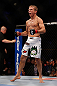 MONTREAL, QC - MARCH 16: T.J. Dillashaw reacts after defeating Issei Tamura in their bantamweight bout during the UFC 158 event at Bell Centre on March 16, 2013 in Montreal, Quebec, Canada.  (Photo by Jonathan Ferrey/Zuffa LLC/Zuffa LLC via Getty Images)