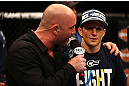 MONTREAL, QC - MARCH 16:  [CAPTION] in their bantamweight bout during the UFC 158 event at Bell Centre on March 16, 2013 in Montreal, Quebec, Canada.  (Photo by Jonathan Ferrey/Zuffa LLC/Zuffa LLC via Getty Images)