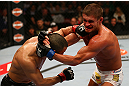 MONTREAL, QC - MARCH 16: (R-L) Daron Cruickshank fights against John Makdessi in their lightweight bout during the UFC 158 event at Bell Centre on March 16, 2013 in Montreal, Quebec, Canada.  (Photo by Jonathan Ferrey/Zuffa LLC/Zuffa LLC via Getty Images)