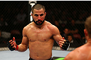 MONTREAL, QC - MARCH 16: (L-R) John Makdessi fights against Daron Cruickshank in their lightweight bout during the UFC 158 event at Bell Centre on March 16, 2013 in Montreal, Quebec, Canada.  (Photo by Jonathan Ferrey/Zuffa LLC/Zuffa LLC via Getty Images)