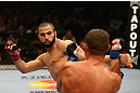 MONTREAL, QC - MARCH 16: John Makdessi lands a kick against Daron Cruickshank in their lightweight bout during the UFC 158 event at Bell Centre on March 16, 2013 in Montreal, Quebec, Canada.  (Photo by Jonathan Ferrey/Zuffa LLC/Zuffa LLC via Getty Images)