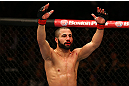 MONTREAL, QC - MARCH 16: John Makdessi reacts after winning his fight against Daron Cruickshank during the UFC 158 event at Bell Centre on March 16, 2013 in Montreal, Quebec, Canada.  (Photo by Jonathan Ferrey/Zuffa LLC/Zuffa LLC via Getty Images)