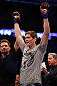 MONTREAL, QC - MARCH 16:  Jordan Mein reacts after defeating Dan Miller in their welterweight bout during the UFC 158 event at Bell Centre on March 16, 2013 in Montreal, Quebec, Canada.  (Photo by Josh Hedges/Zuffa LLC/Zuffa LLC via Getty Images)