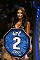 MONTREAL, QC - MARCH 16: UFC Octagon Girl Arianny Celeste introduces a round during the UFC 158 event at Bell Centre on March 16, 2013 in Montreal, Quebec, Canada.  (Photo by Jonathan Ferrey/Zuffa LLC/Zuffa LLC via Getty Images)