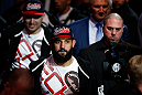 MONTREAL, QC - MARCH 16:  Johny Hendricks enters the arena before his welterweight bout against Carlos Condit during the UFC 158 event at Bell Centre on March 16, 2013 in Montreal, Quebec, Canada.  (Photo by Josh Hedges/Zuffa LLC/Zuffa LLC via Getty Images)