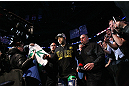 MONTREAL, QC - MARCH 16:  Carlos Condit enters the arena before his welterweight bout against Johny Hendricks during the UFC 158 event at Bell Centre on March 16, 2013 in Montreal, Quebec, Canada.  (Photo by Jonathan Ferrey/Zuffa LLC/Zuffa LLC via Getty Images)