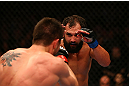 MONTREAL, QC - MARCH 16:  (R-L) Johny Hendricks squares off with Carlos Condit in their welterweight bout during the UFC 158 event at Bell Centre on March 16, 2013 in Montreal, Quebec, Canada.  (Photo by Jonathan Ferrey/Zuffa LLC/Zuffa LLC via Getty Images)