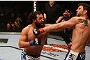 MONTREAL, QC - MARCH 16:  (L-R) Johny Hendricks punches Carlos Condit in their welterweight bout during the UFC 158 event at Bell Centre on March 16, 2013 in Montreal, Quebec, Canada.  (Photo by Jonathan Ferrey/Zuffa LLC/Zuffa LLC via Getty Images)