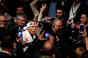 MONTREAL, QC - MARCH 16:  Georges St-Pierre enters the arena before his welterweight championship bout against Nick Diaz during the UFC 158 event at Bell Centre on March 16, 2013 in Montreal, Quebec, Canada.  (Photo by Josh Hedges/Zuffa LLC/Zuffa LLC via Getty Images)
