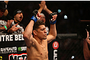 MONTREAL, QC - MARCH 16:  Nick Diaz stands in the Octagon before his welterweight championship bout against Georges St-Pierre during the UFC 158 event at Bell Centre on March 16, 2013 in Montreal, Quebec, Canada.  (Photo by Jonathan Ferrey/Zuffa LLC/Zuffa LLC via Getty Images)