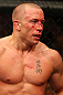 MONTREAL, QC - MARCH 16:  Georges St-Pierre reacts after his victory over Nick Diaz in their welterweight championship bout during the UFC 158 event at Bell Centre on March 16, 2013 in Montreal, Quebec, Canada.  (Photo by Jonathan Ferrey/Zuffa LLC/Zuffa LLC via Getty Images)