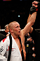MONTREAL, QC - MARCH 16:  Georges St-Pierre reacts after his victory over Nick Diaz in their welterweight championship bout during the UFC 158 event at Bell Centre on March 16, 2013 in Montreal, Quebec, Canada.  (Photo by Josh Hedges/Zuffa LLC/Zuffa LLC via Getty Images)