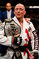 MONTREAL, QC - MARCH 16:  Georges St-Pierre reacts after his victory over Nick Diaz in their welterweight championship bout during the UFC 158 event at Bell Centre on March 16, 2013 in Montreal, Quebec, Canada.  (Photo by Josh Hedges/Zuffa LLC/Zuffa LLC via Getty Images)