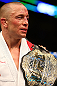 MONTREAL, QC - MARCH 16:  Georges St-Pierre reacts after defeating Nick Diaz in their welterweight championship bout during the UFC 158 event at Bell Centre on March 16, 2013 in Montreal, Quebec, Canada.  (Photo by Jonathan Ferrey/Zuffa LLC/Zuffa LLC via Getty Images)