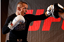 STOCKHOLM, SWEDEN - APRIL 03:  Ross Pearson of England conducts an open training session at the Grand Hotel on April 3, 2013 in Stockholm, Sweden.  (Photo by Josh Hedges/Zuffa LLC/Zuffa LLC via Getty Images)