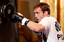 STOCKHOLM, SWEDEN - APRIL 03:  Brad Pickett of England conducts an open training session at the Grand Hotel on April 3, 2013 in Stockholm, Sweden.  (Photo by Josh Hedges/Zuffa LLC/Zuffa LLC via Getty Images)
