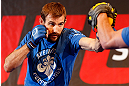 STOCKHOLM, SWEDEN - APRIL 03:  Ryan Couture of USA conducts an open training session at the Grand Hotel on April 3, 2013 in Stockholm, Sweden.  (Photo by Josh Hedges/Zuffa LLC/Zuffa LLC via Getty Images)