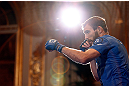 STOCKHOLM, SWEDEN - APRIL 03:  Ryan Couture of USA conducts an open training session at the Grand Hotel on April 3, 2013 in Stockholm, Sweden.  (Photo by Josh Hedges/Zuffa LLC/Zuffa LLC via Getty Images)