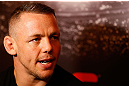 STOCKHOLM, SWEDEN - APRIL 03:  Ross Pearson of England interacts with media during an interview session at the Grand Hotel on April 3, 2013 in Stockholm, Sweden.  (Photo by Josh Hedges/Zuffa LLC/Zuffa LLC via Getty Images)