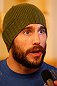 STOCKHOLM, SWEDEN - APRIL 03:  Ryan Couture of USA interacts with media during an interview session at the Grand Hotel on April 3, 2013 in Stockholm, Sweden.  (Photo by Josh Hedges/Zuffa LLC/Zuffa LLC via Getty Images)