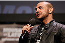 STOCKHOLM, SWEDEN - APRIL 05:  Cub Swanson interacts with fans during a Q&A session before the UFC weigh-in at the Ericsson Globe Arena on April 5, 2013 in Stockholm, Sweden.  (Photo by Josh Hedges/Zuffa LLC/Zuffa LLC via Getty Images)