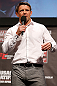 STOCKHOLM, SWEDEN - APRIL 05:  Tom Watson interacts with fans during a Q&A session before the UFC weigh-in at the Ericsson Globe Arena on April 5, 2013 in Stockholm, Sweden.  (Photo by Josh Hedges/Zuffa LLC/Zuffa LLC via Getty Images)