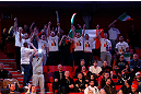 STOCKHOLM, SWEDEN - APRIL 05:  Irish fans chant in support of Conor McGregor during the UFC weigh-in at the Ericsson Globe Arena on April 5, 2013 in Stockholm, Sweden.  (Photo by Josh Hedges/Zuffa LLC/Zuffa LLC via Getty Images)