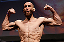STOCKHOLM, SWEDEN - APRIL 05:  Adlan Amagov weighs in during the UFC weigh-in at the Ericsson Globe Arena on April 5, 2013 in Stockholm, Sweden.  (Photo by Josh Hedges/Zuffa LLC/Zuffa LLC via Getty Images)