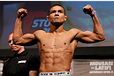 STOCKHOLM, SWEDEN - APRIL 05:  Diego Brandao weighs in during the UFC weigh-in at the Ericsson Globe Arena on April 5, 2013 in Stockholm, Sweden.  (Photo by Josh Hedges/Zuffa LLC/Zuffa LLC via Getty Images)