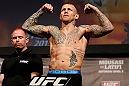 STOCKHOLM, SWEDEN - APRIL 05:  Ross Pearson weighs in during the UFC weigh-in at the Ericsson Globe Arena on April 5, 2013 in Stockholm, Sweden.  (Photo by Josh Hedges/Zuffa LLC/Zuffa LLC via Getty Images)