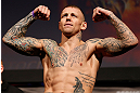 STOCKHOLM, SWEDEN - APRIL 05:  Ross Pearson weighs in during the UFC weigh-in at the Ericsson Globe Arena on April 5, 2013 in Stockholm, Sweden.  (Photo by Josh Hedges/Zuffa LLC/Zuffa LLC via Getty Images)