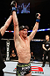 STOCKHOLM, SWEDEN - APRIL 06:  Ryan LaFlare reacts after defeating Benny Alloway in their welterweight fight at the Ericsson Globe Arena on April 6, 2013 in Stockholm, Sweden.  (Photo by Josh Hedges/Zuffa LLC/Zuffa LLC via Getty Images)