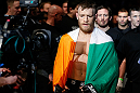 STOCKHOLM, SWEDEN - APRIL 06:  Conor McGregor enters the arena before his featherweight fight against Marcus Brimage at the Ericsson Globe Arena on April 6, 2013 in Stockholm, Sweden.  (Photo by Josh Hedges/Zuffa LLC/Zuffa LLC via Getty Images)
